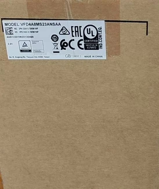 100 % brandneuer, originaler und echter Delta VFD4A8MS23ANSAA 0,75 kW dreiphasiger 220-V-Frequenzumrichter, Antriebsservomotor