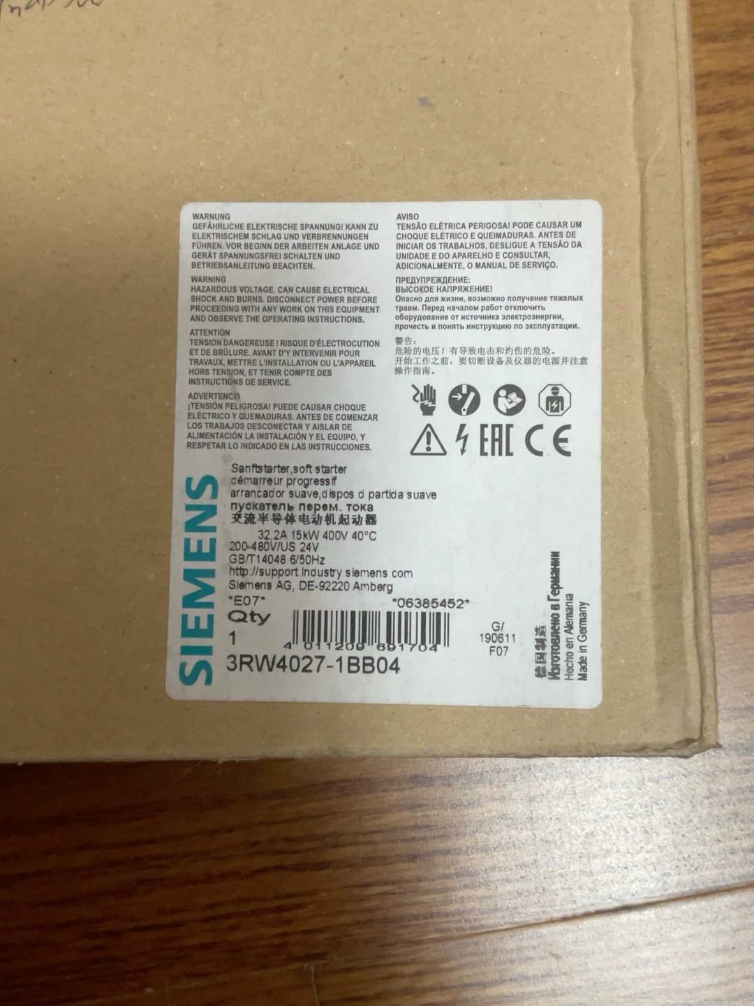 Brandneuer, originaler Siemens 3RW4027-1BB04 Softstarter SIRIUS SOFT STARTER