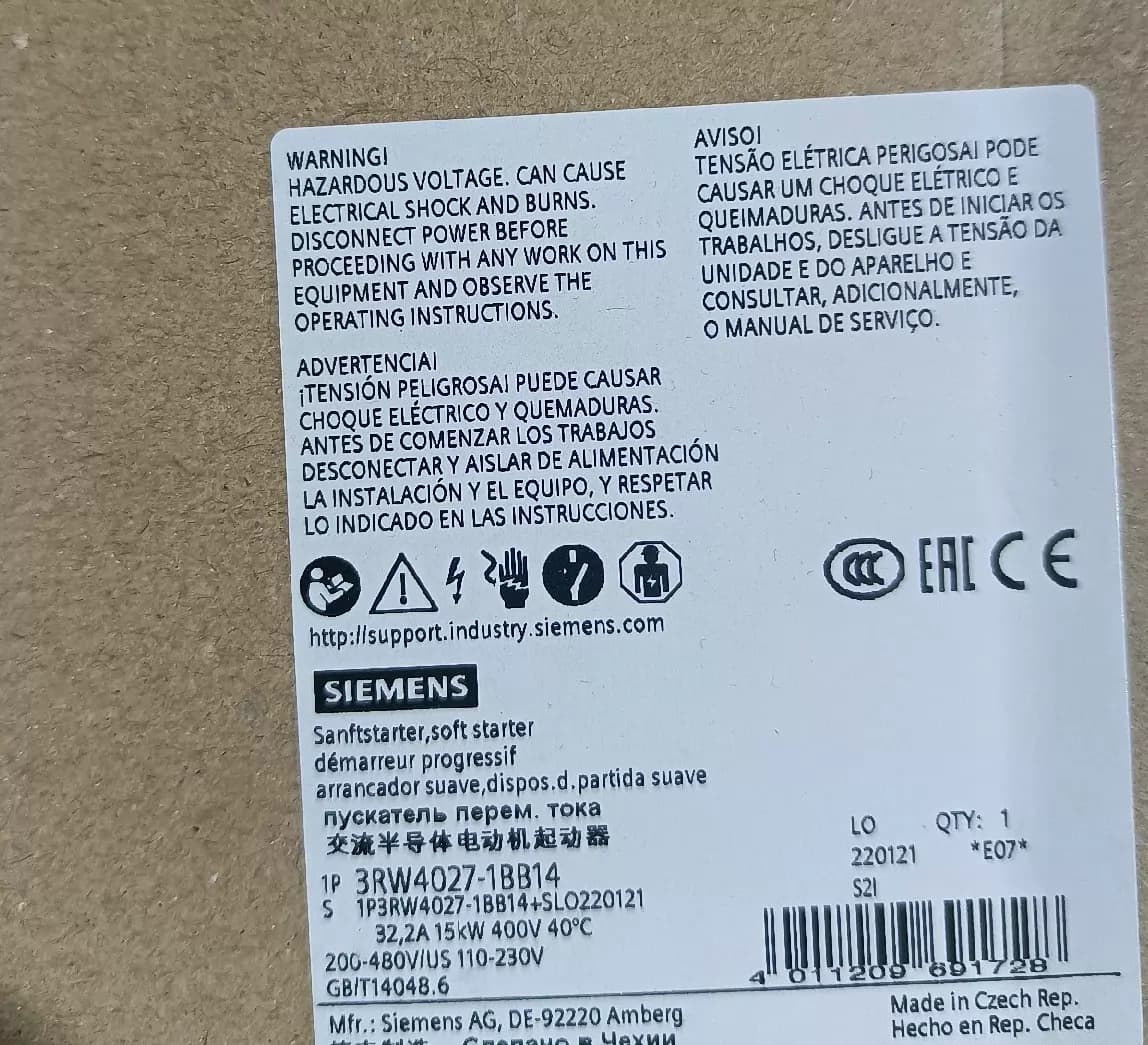 Brandneuer, originaler Siemens 3RW4027-1BB14 Softstarter SIRIUS SOFT STARTER