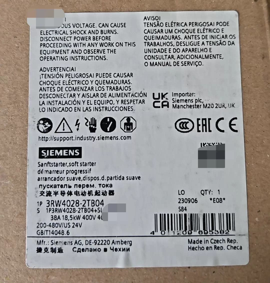 Brandneuer, originaler Siemens 3RW4028-2TB04 Softstarter SIRIUS SOFT STARTER