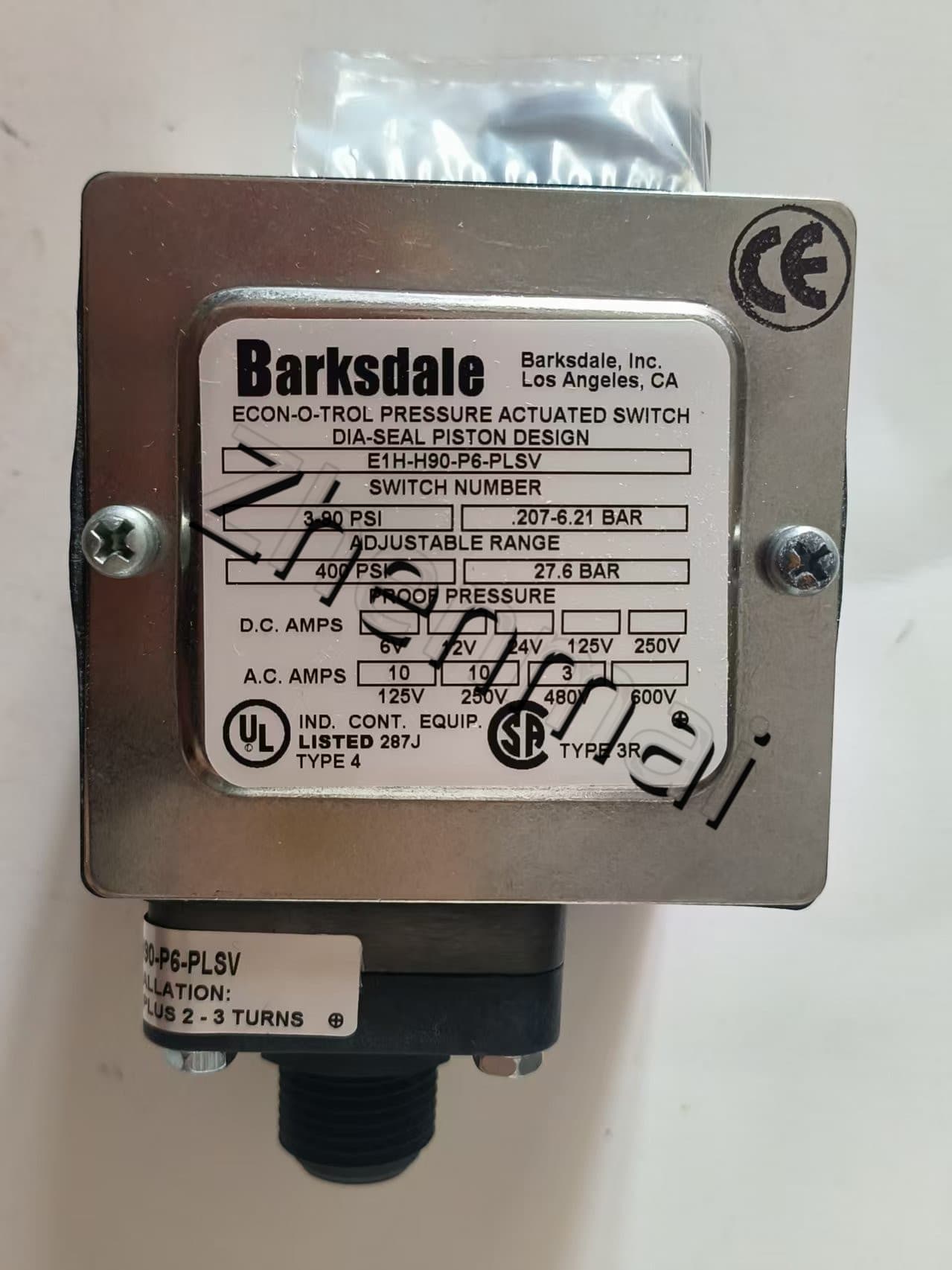 Brandneuer Original Barksdale E1H-H90-P6-PLSV Drucksensor Niveauschalter Durchflussschalter Druckschalter Schneller Versand
