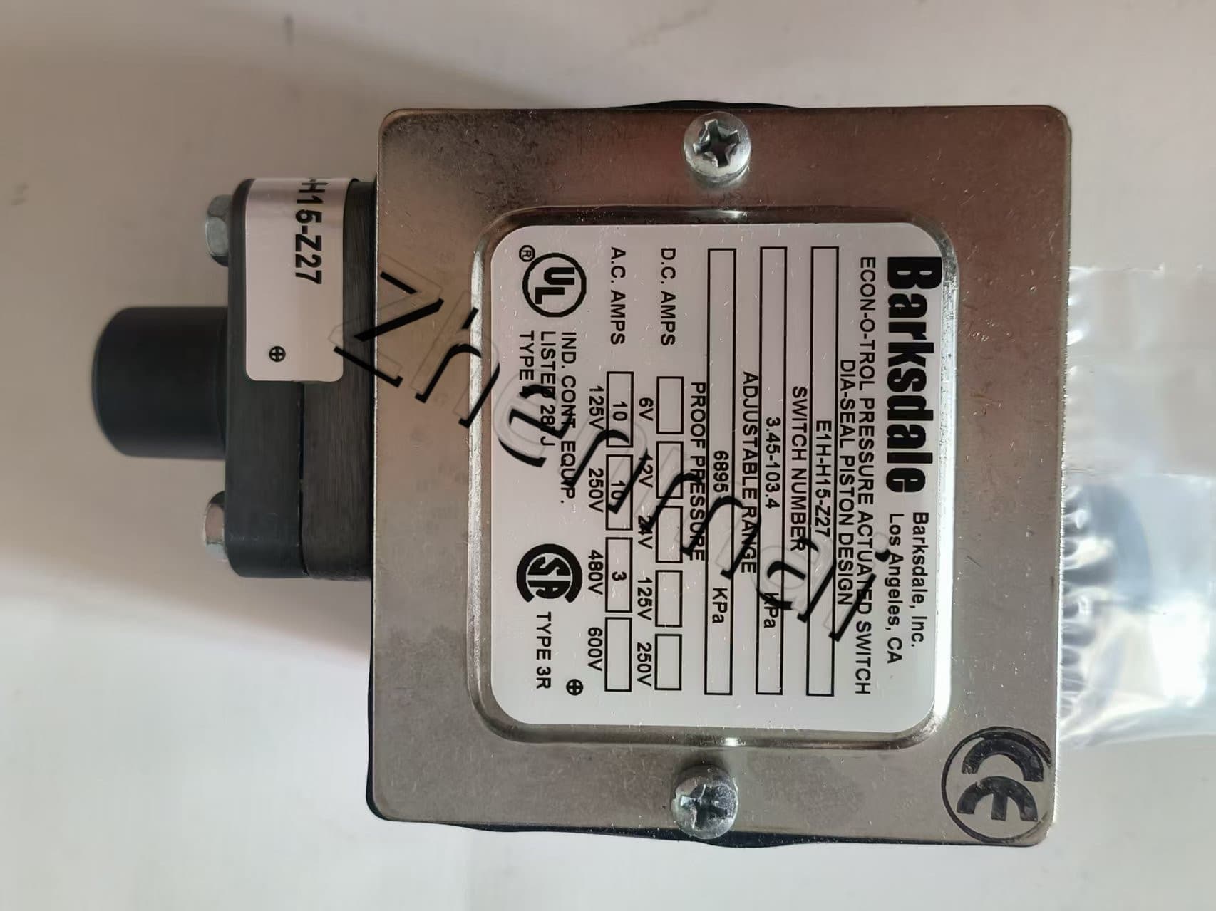 Brandneuer Original Barksdale EE1H-H15-Z27 Drucksensor Niveauschalter Durchflussschalter Druckschalter Schneller Versand